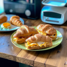 Air Fried Kroger Croissant Sausage Egg + Cheese Sandwiches